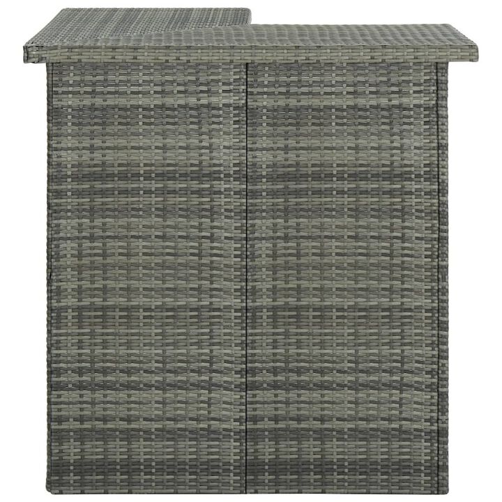 Bar Table Gray PE rattan, steel Corner Bar Table Rectangular