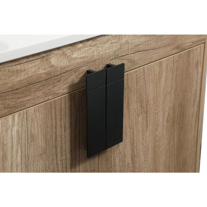 Elegant Kitchen and Bath 30 inch Single bathroom vanity in natural oak