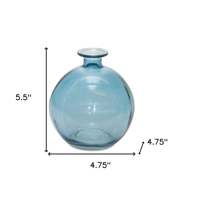 Set of 2 Round Glass Table Vases – Elegant Decorative Vases for Centerpieces and Home Accents