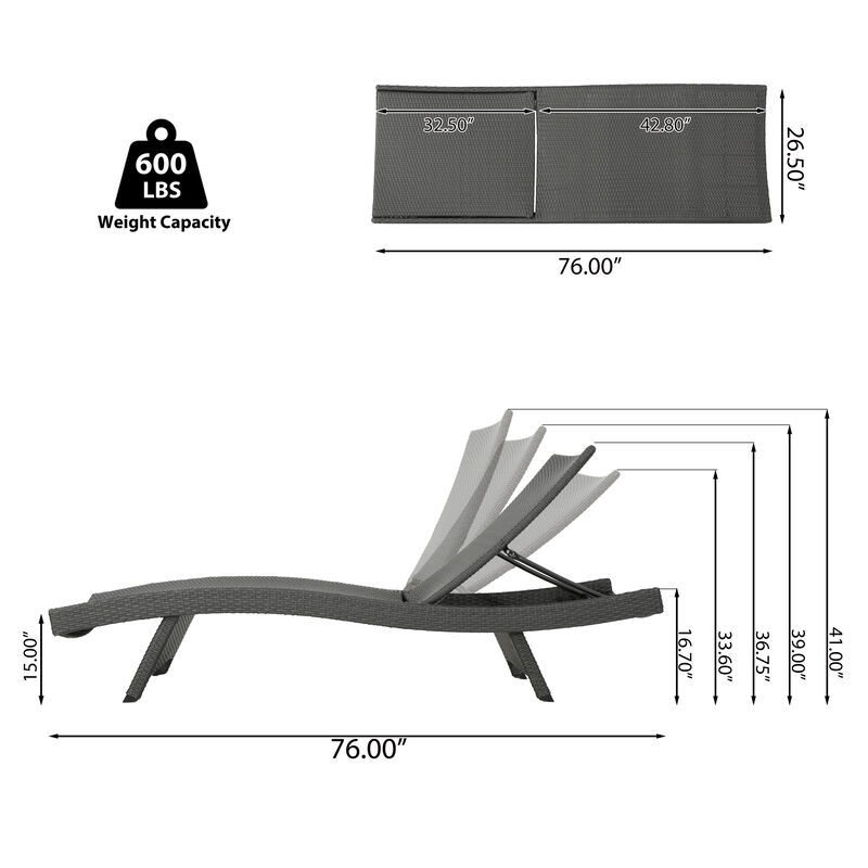 Christopher Knight Home Yamka Outdoor Wicker Armless Adjustable Chaise Lounge image number 2