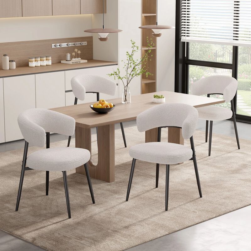 Modern Velvet Dining Chair Set of 4 image number 2