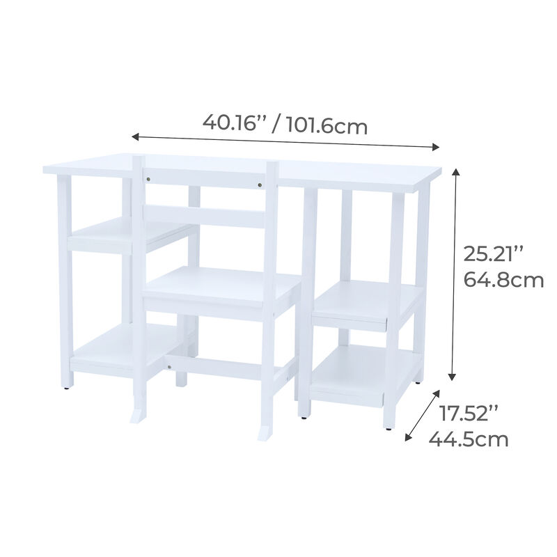 Play Desk with Shelves and Chair, White image number 6