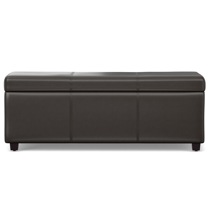 Simpli Home Avalon Lift Top Rectangular Storage Ottoman