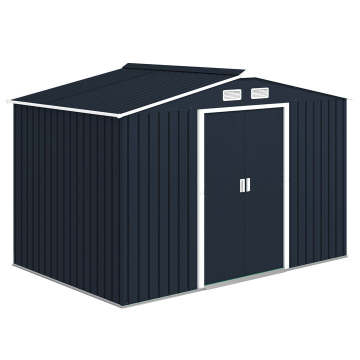 Hivvago 9' x 6' Garden Storage Shed with Double Locking Doors