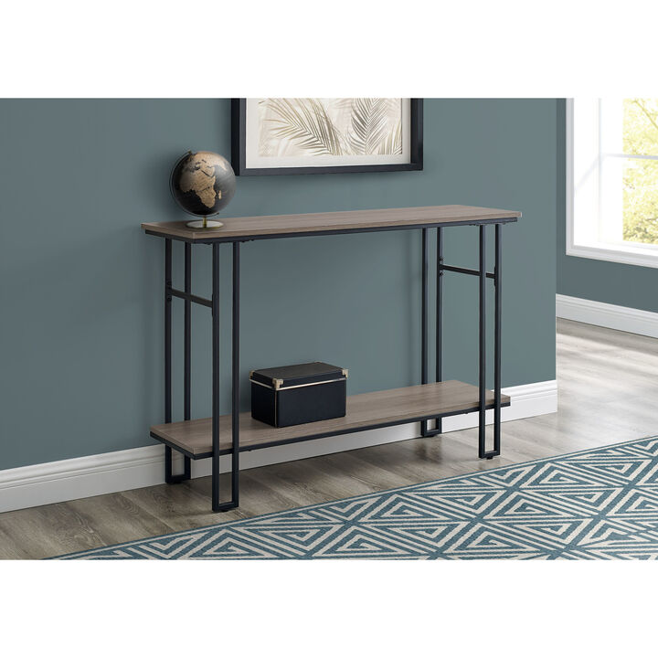 Monarch Specialties I 3577 Accent Table, Console, Entryway, Narrow, Sofa, Living Room, Bedroom, Metal, Laminate, Brown, Black, Contemporary, Modern