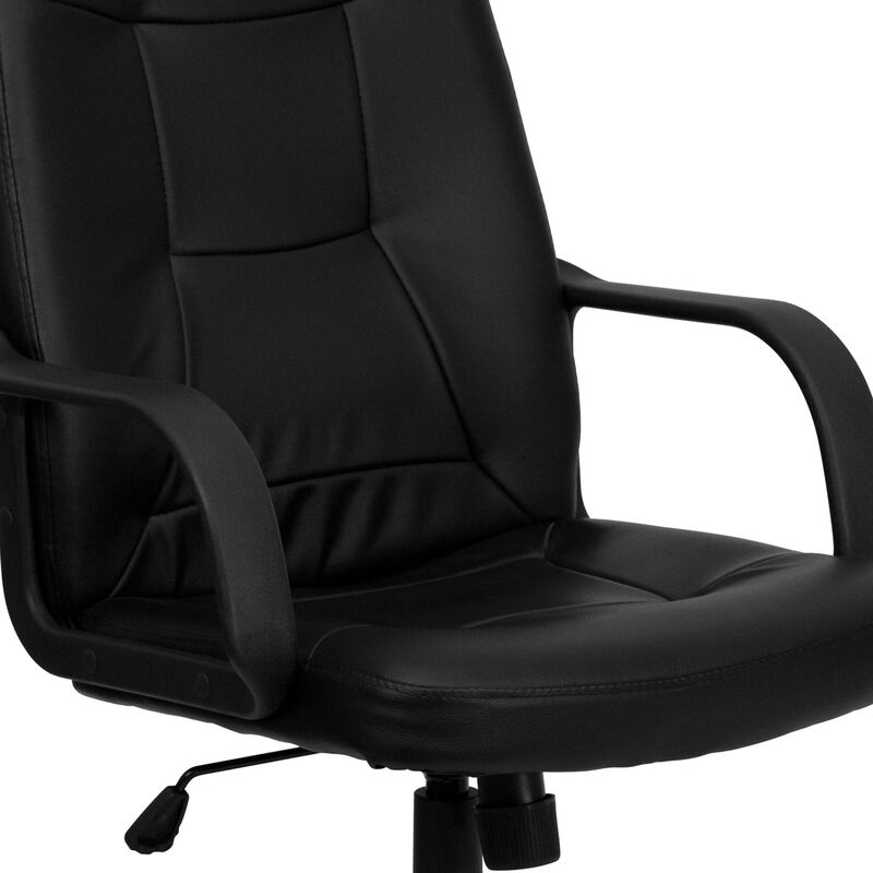 Holly High Back Black Glove Vinyl Executive Swivel Office Chair with Arms image number 3