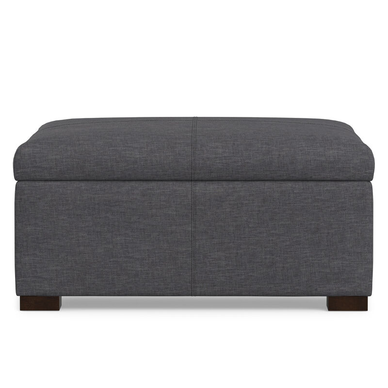Gabbie 36 inch Wide Contemporary Square Square Coffee&nbsp;Table Storage Ottoman in Slate Grey Polyester Linen, Assembled image number 5
