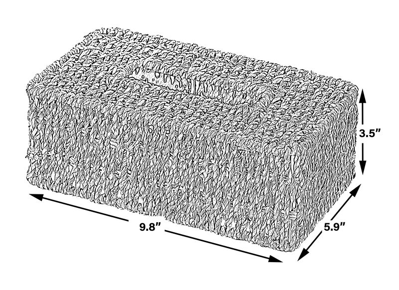 Natural Woven Seagrass Wicker Square Tissue Box Cover Holder