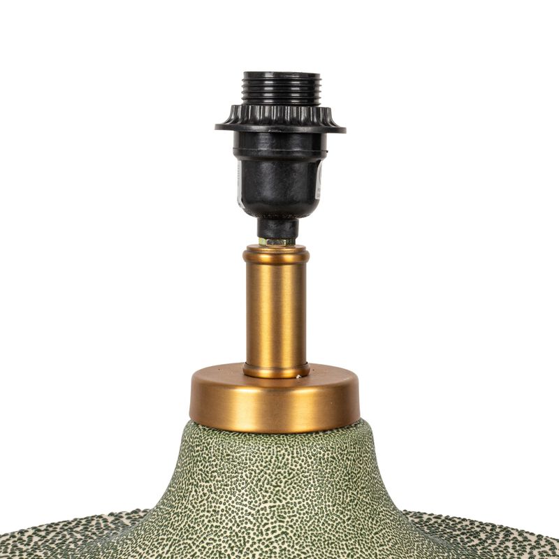Textured Stoneware Table Lamp with Gold Base image number 5