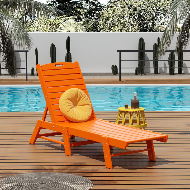 Reclining Outdoor Patio Adjustable Chaise Lounge Chair
