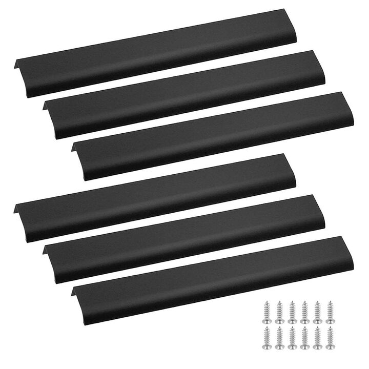BokWin 6Pcs Modern Style Finger Edge Pulls Tab Drawer Pull 300mm/11.8"" Hidden Cabinet Kitchen Drawer Handles for Cabinets Dress