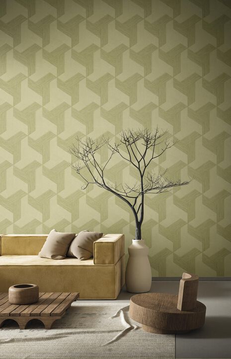 Synergy Geometric Green Wallpaper SY27505