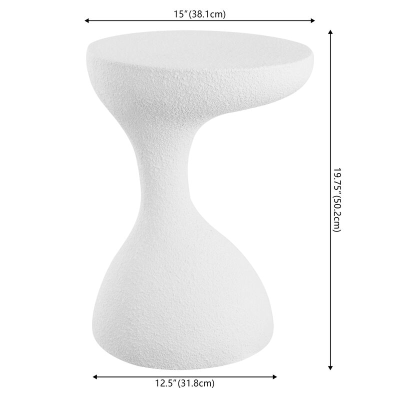 Boracay 19.75" Modern Minimalist Indoor/Outdoor Resin Drink Table