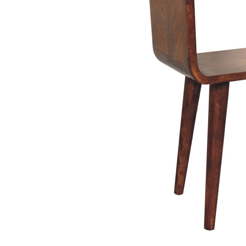 Artisan Furniture Solid Wood Mini Honey Caramel Curved Open Bedside