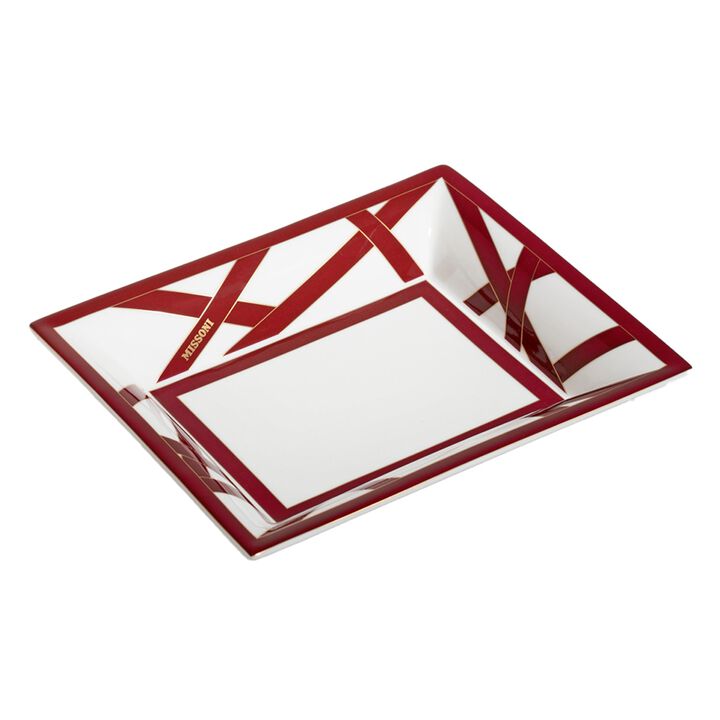 Tray NASTRI BORDEAUX, L 10.83" &times; W 9.17" &times; H 2.13"