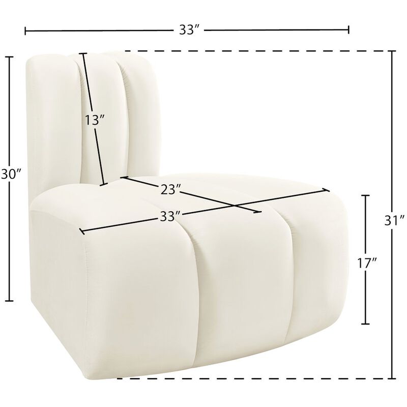 Meridian Furniture Arc Velvet Reverse Corner