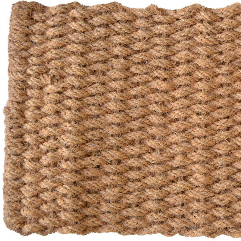 HomeRoots 24" X 36" Brown Coir Weave Outdoor Door Mat image number 2