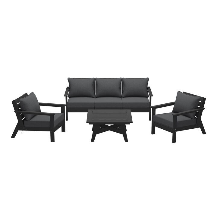 WestinTrends Outdoor 6-Piece Modular Sectional Patio Furniture Sofa Set