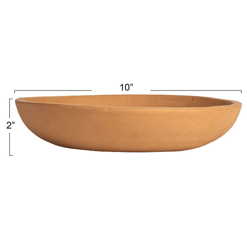 Boho Shallow Terracotta Serving Bowl, Distressed Finish image number 2