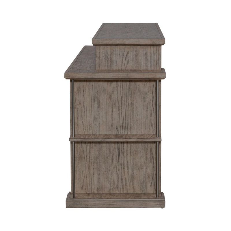 Liberty Furniture City Scape Metal Accent Oak Wood Console Bar Table for Living Room, Beige image number 3