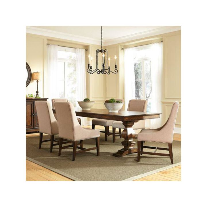 Liberty Furniture Armand 7 Piece Trestle Table Set in Antique Brownstone