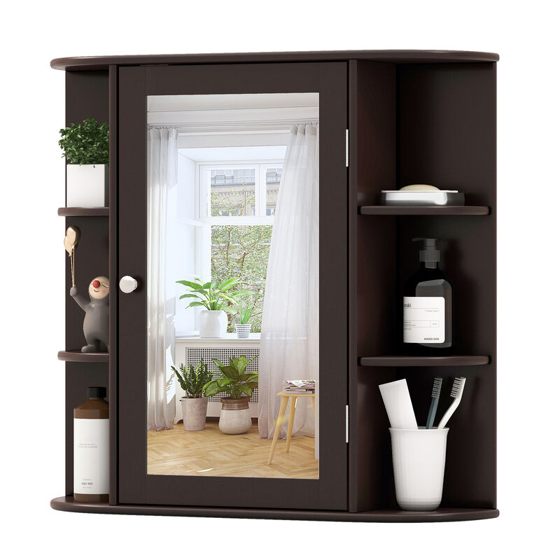 Multipurpose Mount Wall Surface Bathroom Storage Cabinet with Mirror
