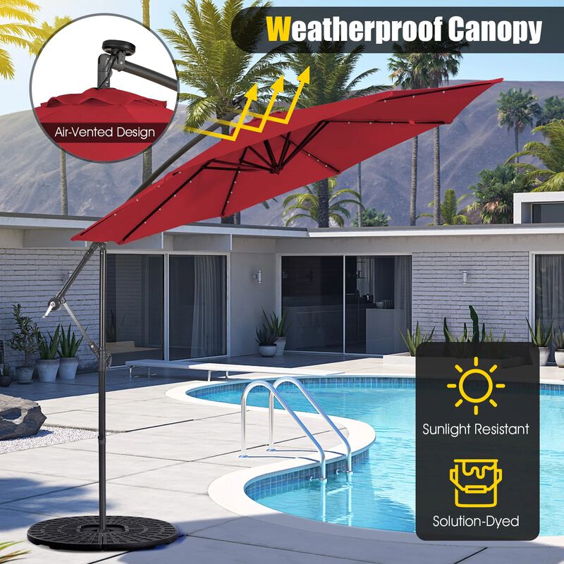 Mondawe 10 Feet Patio Cantilever Umbrella with Tilting System