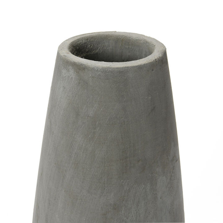 Tall Paulownia Wood Vase with Washed Finish, Grey