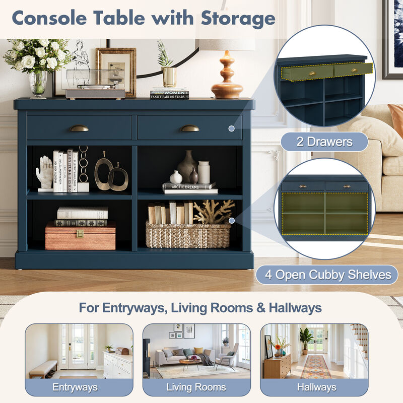 Hegrer 2 Drawers and Open Storage Shelves  Console Table image number 7