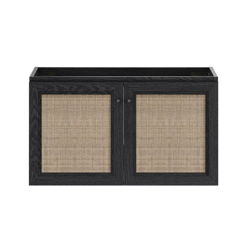 Classe 36" Wall-Mounted Bathroom Vanity in Black Oak without Sink Top image number 0