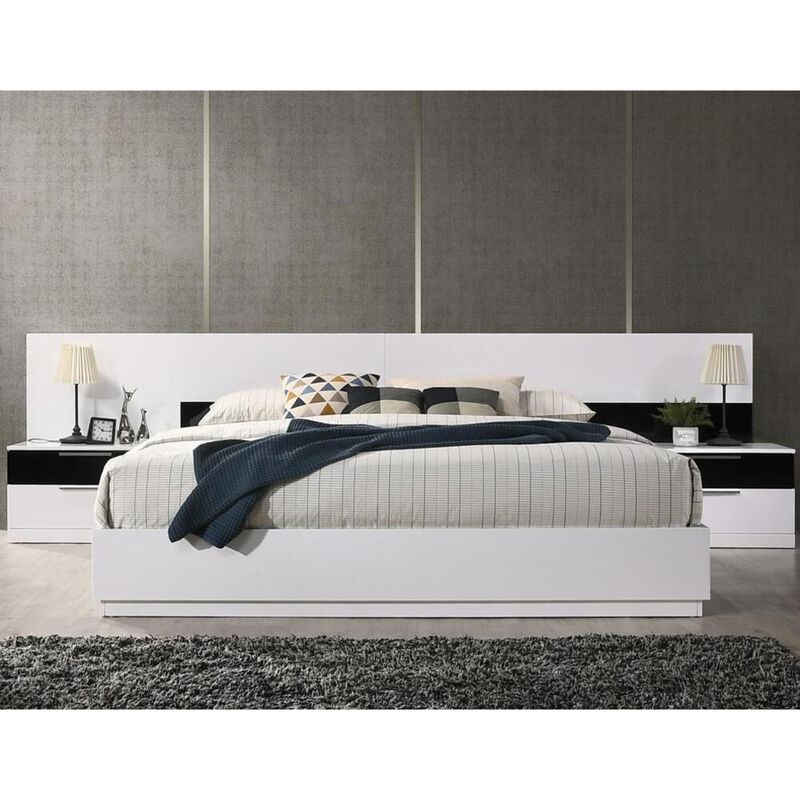 Best Master Furniture Best Master Bahamas 2-Drawer Poplar Wood Bedroom Nightstand in Black/White