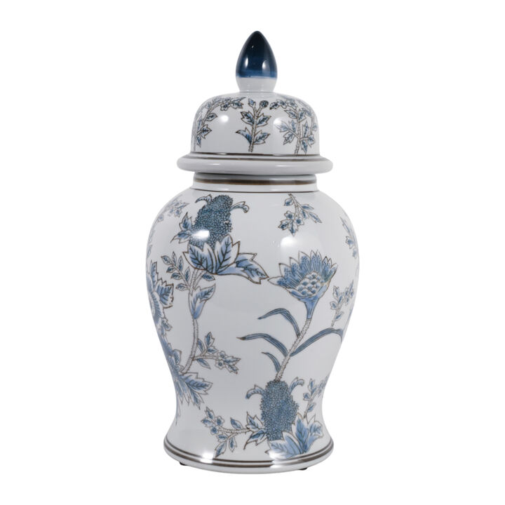 14x7" Floral Temple Jar