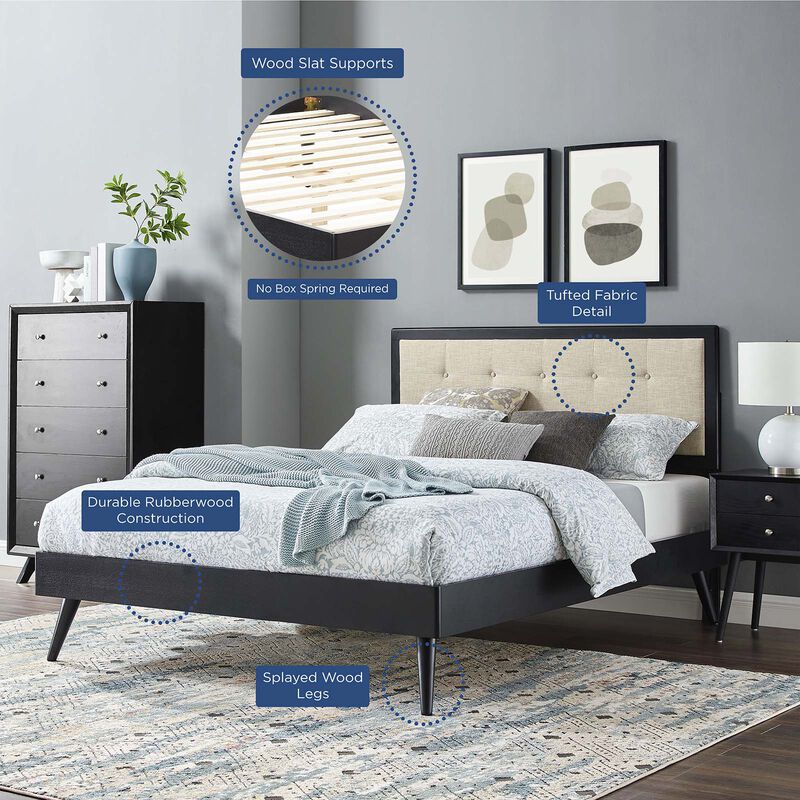 Modway - Willow King Wood Platform Bed with Splayed Legs image number 9