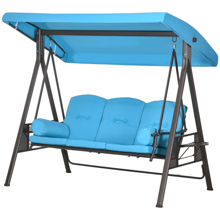 Hivvago Patio Swing Chair with Adjustable Shade and Pillows