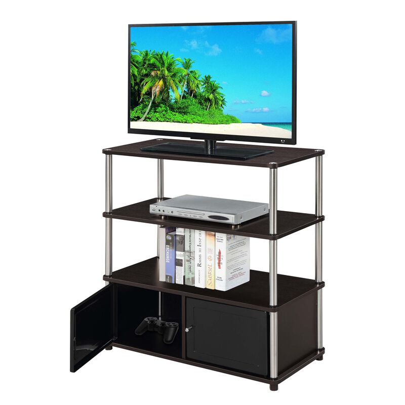 Designs2Go Highboy TV Stand with Storage Cabinets and Shelves