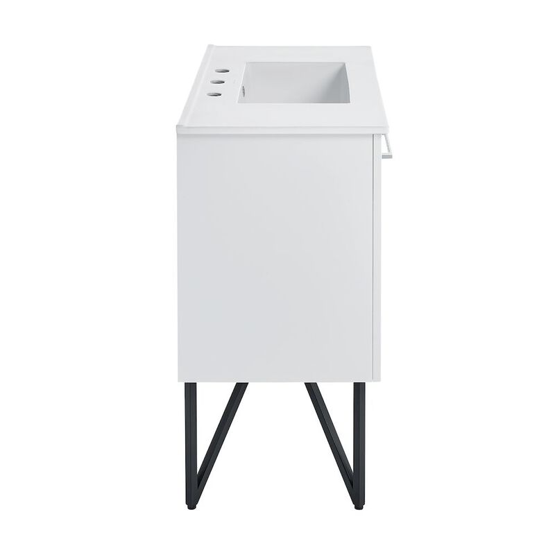 Annecy 36 in. White Bathroom Vanity with 3-Hole Ceramic Sink Top image number 2