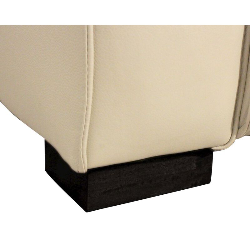 Riseholme Reclining Lounge Chair in Beige Full-Leather