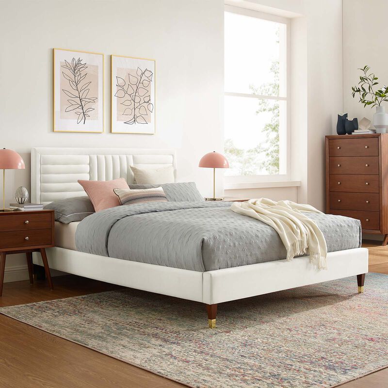 Modway - Sofia Channel Tufted Performance Velvet King Platform Bed image number 1