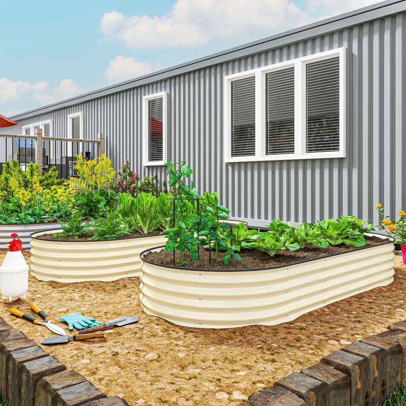 Hivvago 2-Piece Raised Garden Bed Set with Metal Stakes image number 1
