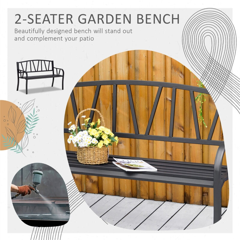 Weather-Resistant Outdoor Bench, Decorative and Functional Seating for Garden or Patio image number 2