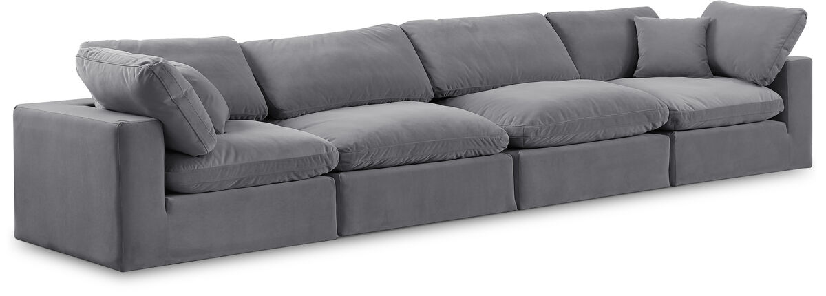 Meridian Furniture Comfy Grey Velvet Modular Sofa