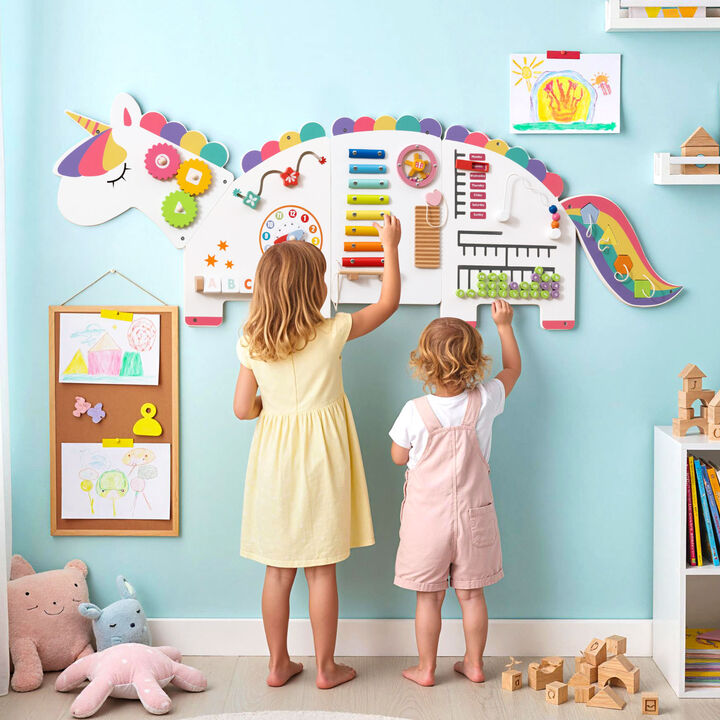 Dinosaur Busy Board 11-in-1 Activity Wall Panels for Education & Early Development