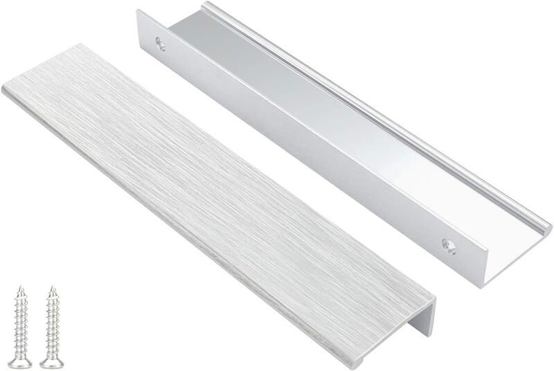 Peaha 10 Pack Kitchen Cabinet Handles 6-1/4 inch Brushed Nickel Pulls for Dresser Drawers Door Edge Finger Pull Hardware