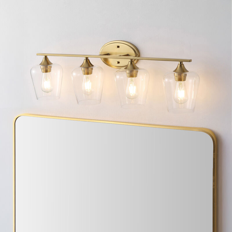 Jayne Iron/Glass Cottage Rustic LED Vanity Light