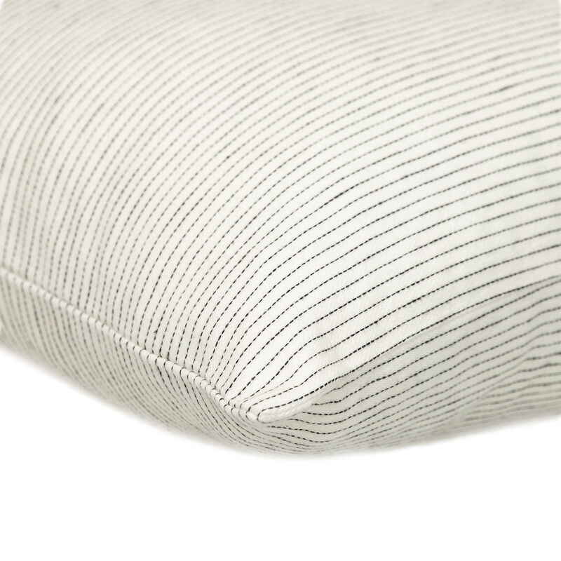 HomeRoots 20" Brown and White Striped Cotton Throw Pillow image number 2