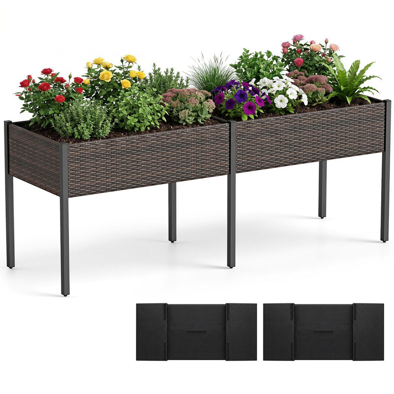 Raised Garden Bed with Legs and Removable Liner for Herbs and Vegetables image number 6
