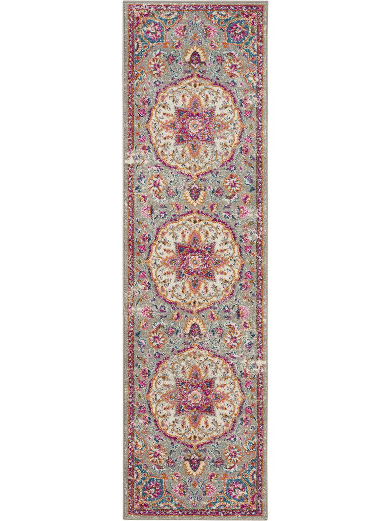 Passion PSN22 Gray/Multicolor 2'2" x 7'6" Rug image number 0