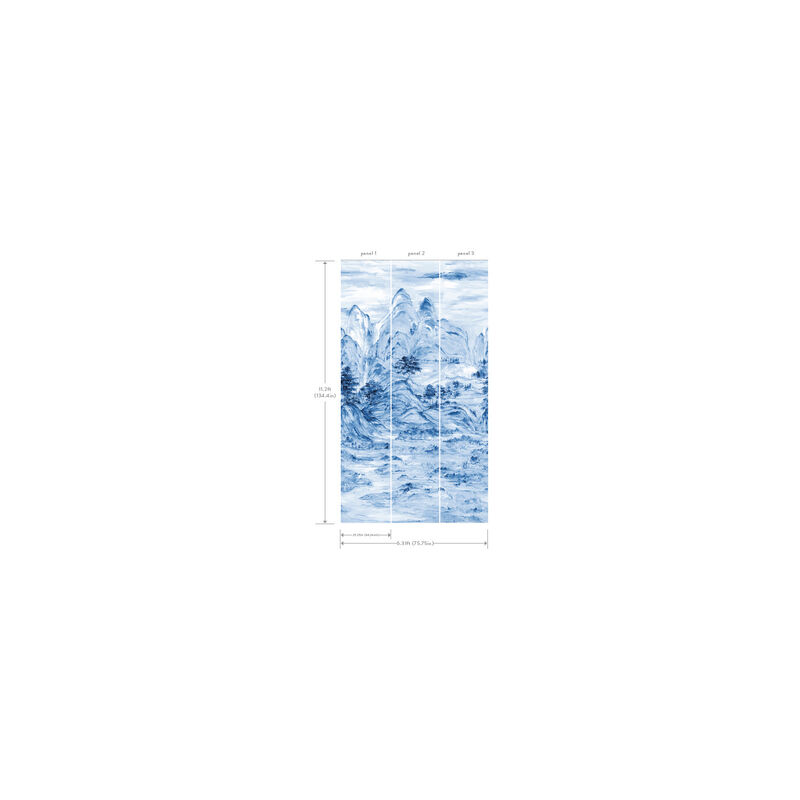 Misty Mountain Blue Wall Mural (Set of 2) image number 3