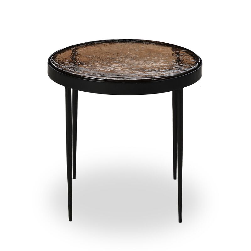 Yoko Small Smoked Brown Cast Glass Nesting Table