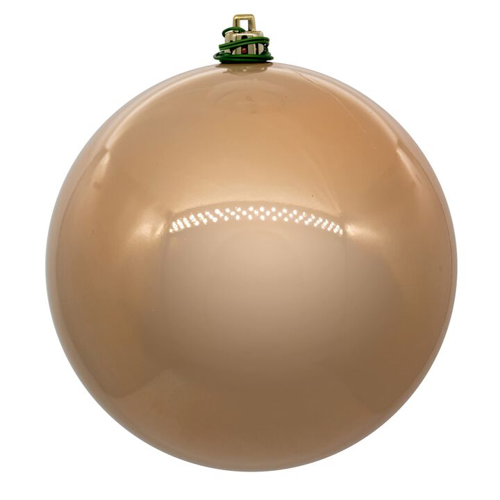 Vickerman 3" Caf&eacute; Latte Pearl UV Drilled Ball Ornament, 12 per Bag.